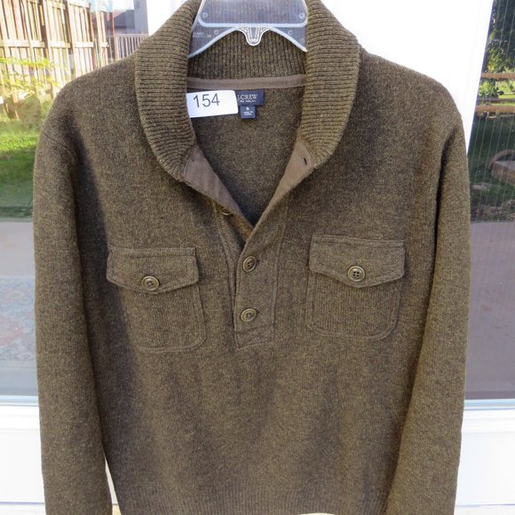 J. Crew Other - J. Crew Men's Long Sleeve Sweater Size Small Shawl Collar 100% Lambs Wool